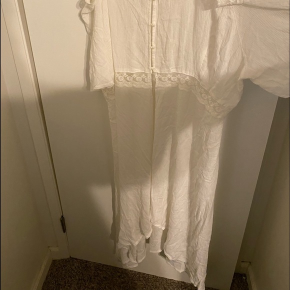 Long Cardigan Sheer Lace Trim Summer Top - Picture 4 of 4